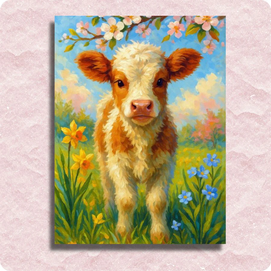 Fluffy Springtime Calf