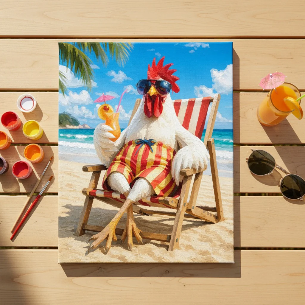 Holiday Rooster - Paint by Numbers - Image 2