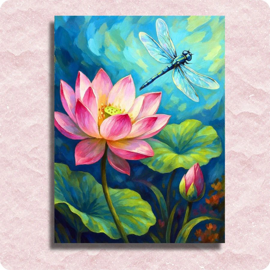 Lotus Flowers and Dragonflies