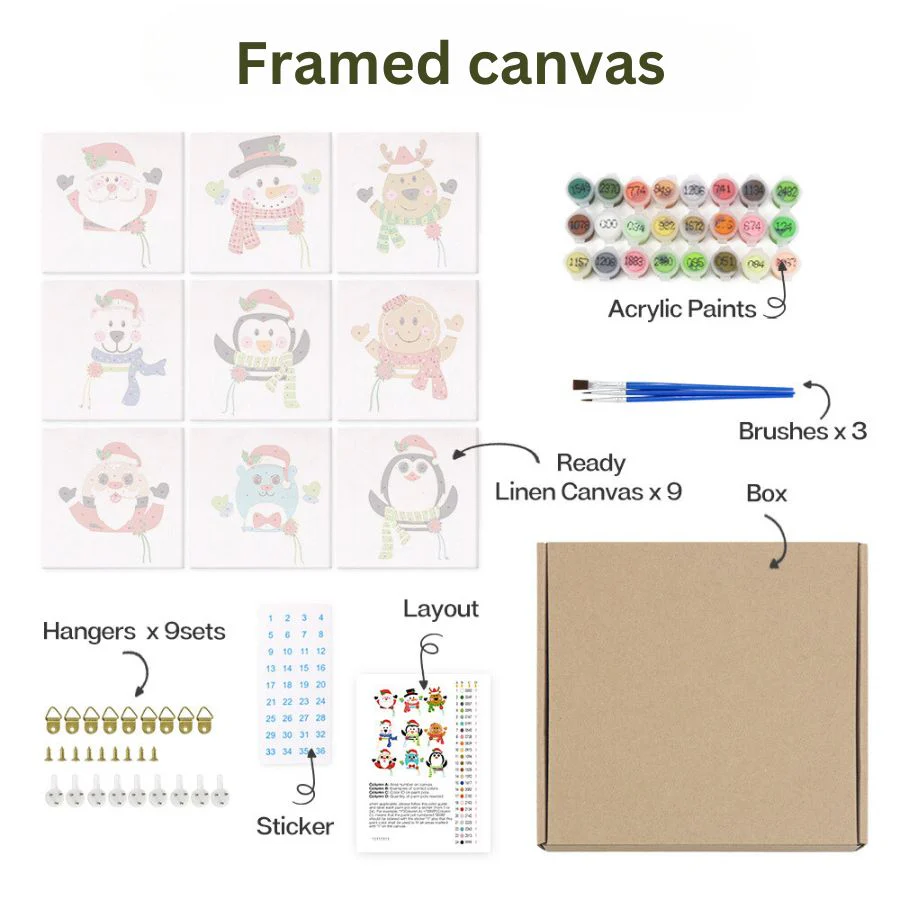 Mini Merry Friends 9 Pack Paint by Numbers - Image 5