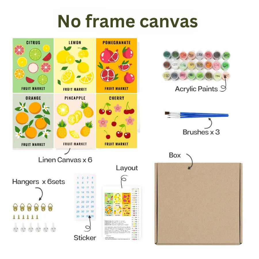Sweetest Gifts Paint by Numbers Kit – 6-Pack Fruit Designs - Image 2